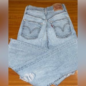 levi’s straight leg rib cage jeans
